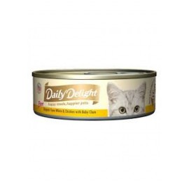 Daily Delight - 白鰹吞拿魚+雞肉+BB蜆Skipjack Tuna White & Chicken & Baby Clam 80g x 24罐