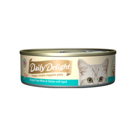 Daily Delight - 白鰹吞拿魚+雞肉+魷魚Skipjack Tuna White & Chicken & Squid 80g x 24罐