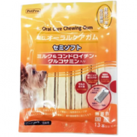 「日本直送」PetPro Oral Care Chewing Gum 三角牛奶潔齒骨磨牙棒 (含軟骨素/氨基葡萄糖) 狗狗小食13枝 Made in Japan