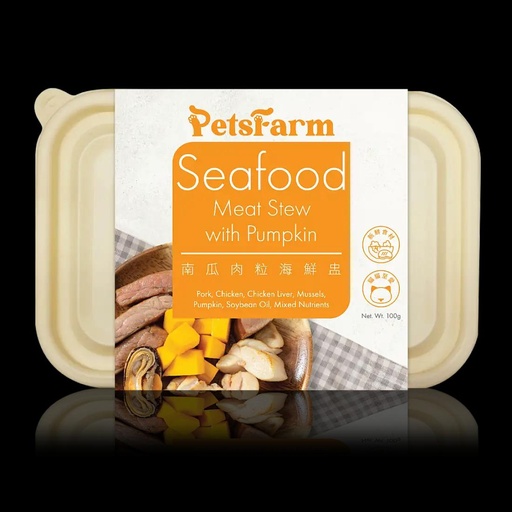 [001451] Petsfarm 南瓜肉粒海鮮盅 貓 100g