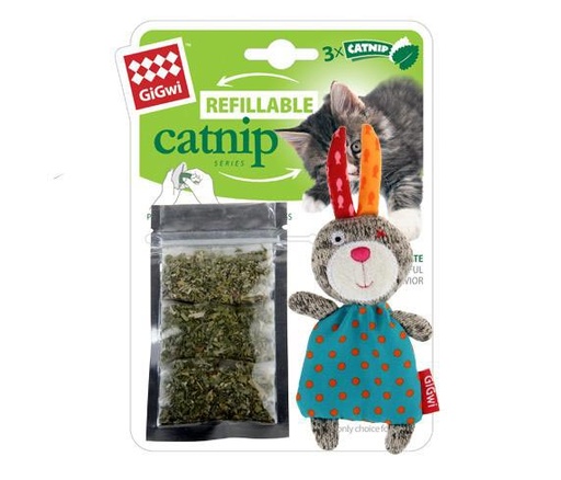 [7055] Refillable Catnip貓草袋 針織兔
